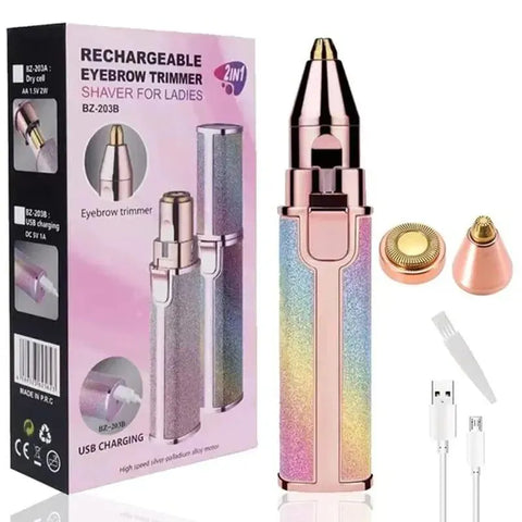 Rechargeable Eyebrow Trimmer & Facial Hair Remover for Women