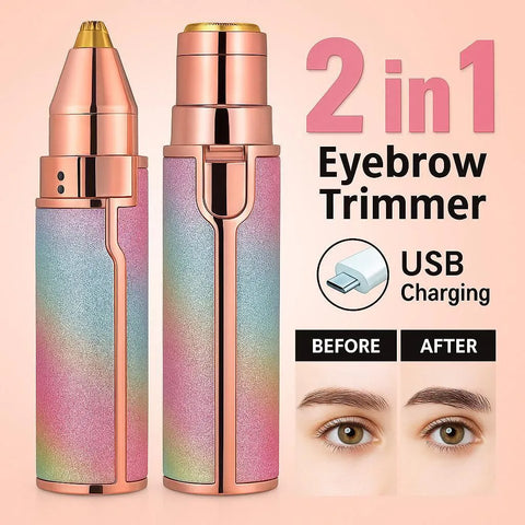 Rechargeable Eyebrow Trimmer & Facial Hair Remover for Women