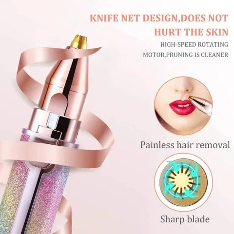 Rechargeable Eyebrow Trimmer & Facial Hair Remover for Women
