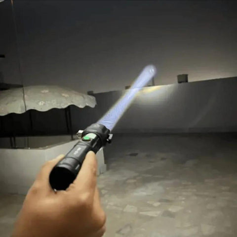 Powerful Portable Flashlight with Side Work Light