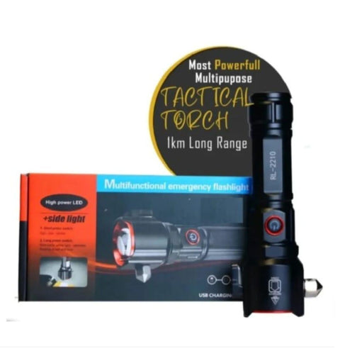 Powerful Portable Flashlight with Side Work Light