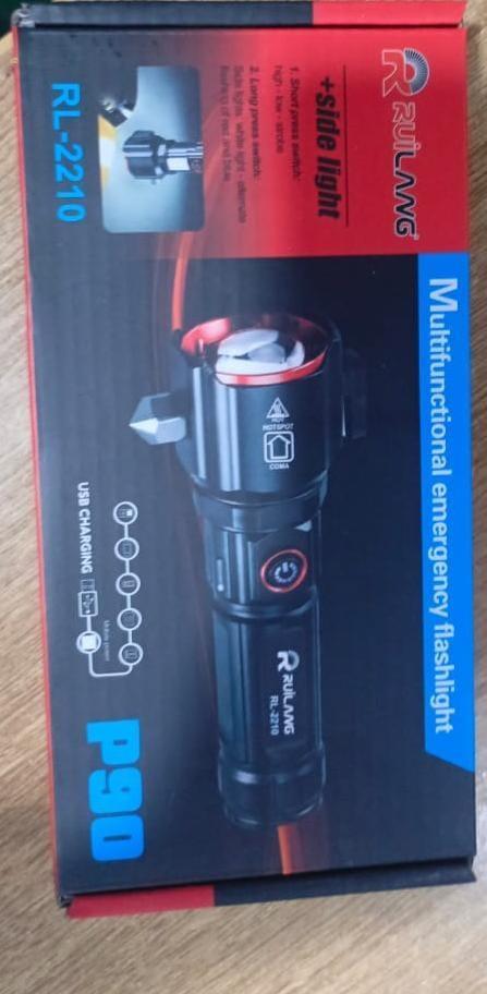 Powerful Portable Flashlight with Side Work Light