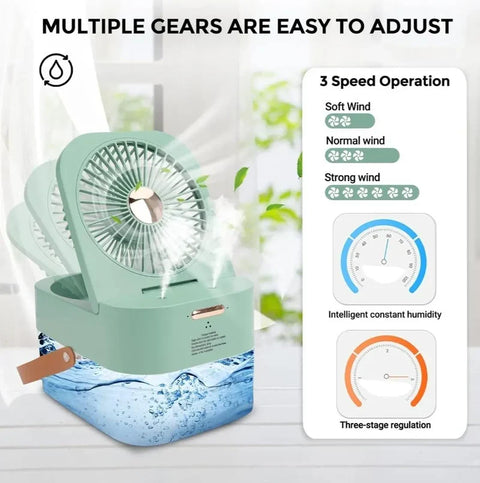 Remote Control Desk Fan with Mist & Warm Air
